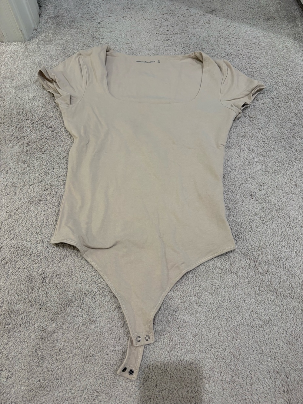Abercrombie & Fitch Beige Short Sleeve Bodysuit - Square Neck